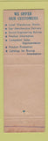 Matchbook Cover - Standard Supply Worcester MA Air Conditioning Refrigeration