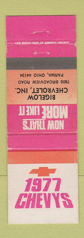 Matchbook Cover - 1977 Chevrolet Bigelow Parma OH WEAR