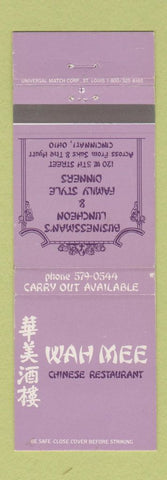 Matchbook Cover - Wah Mee Chinese Restaurant Cincinnati OH