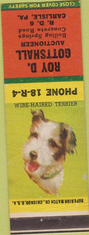 Matchbook Cover - Gottshall Auctioneer Carlisle PA Wire Haired Terrier