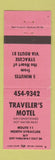 Matchbook Cover - Traveler's Motel North Syracuse NY WEAR