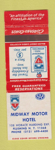 Matchbook Cover - Midway Motor Hotel Flushing NY