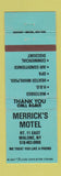Matchbook Cover - Merrick's Motel Malone NY
