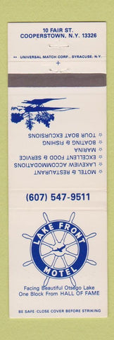 Matchbook Cover - Lake Front Motel Cooperstown NY