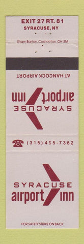 Matchbook Cover - Syracuse Airport Inn NY