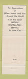 Matchbook Cover - Statler Hilton Hotel Buffalo NY