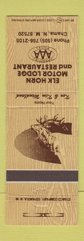 Matchbook Cover - Elk Horn Motor Lodge Restaurant Chama NM