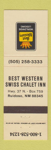 Matchbook Cover - Best Western Swiss Chalet Inn Ruidoso NM
