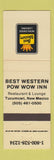 Matchbook Cover - Best Western Pow Pow Inn Tucumcari NM