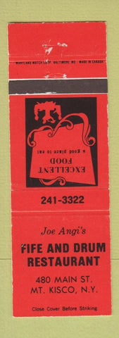 Matchbook Cover - Joe Angi's Fife and Drum Mount Kisco NY RED