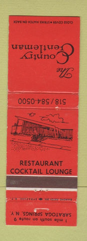 Matchbook Cover - Country Gentleman Restaurant Saratoga Springs NY