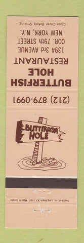 Matchbook Cover - Butterfish Hole Restaurant New York City