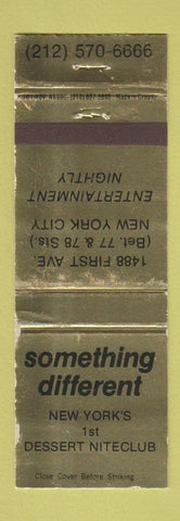 Matchbook Cover - Something Different New York City WORN