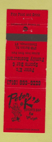 Matchbook Cover - Peter K's Sports Bar Restaurant Cheektowaga NY RED