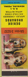 Matchbook Cover - Derick Orchards Apples Cherries Newburg PA Basset Hound
