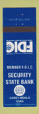 Matchbook Cover - Security State Bank Casey Menlo IA