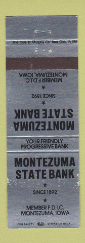 Matchbook Cover - Montezuma State Bank IA WORN
