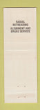Matchbook Cover - Carolina Tire Company Rocky Mount NC RED