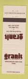 Matchbook Cover - The Granit Hotel Country Club Kerhonkson NY