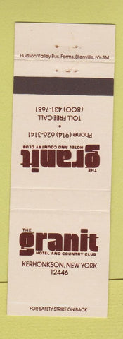 Matchbook Cover - The Granit Hotel Country Club Kerhonkson NY