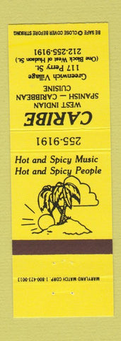 Matchbook Cover - Caribe West Indian Spanish Restaurant New York City