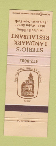 Matchbook Cover - Sterio's Landmark Restaurant Syracuse NY