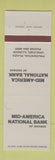 Matchbook Cover - Mid America National bAnk Chicago IL