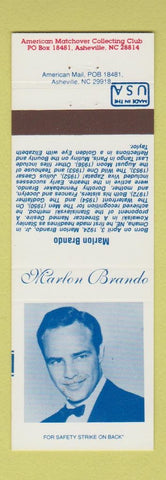 Matchbook Cover - American Matchcover Club Marlon Brando