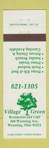 Matchbook Cover - Village Green Restaurant Cafe Wyoming OH