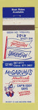 Matchbook Cover - McGarvey's Nautical Restaurant Vermilion OH