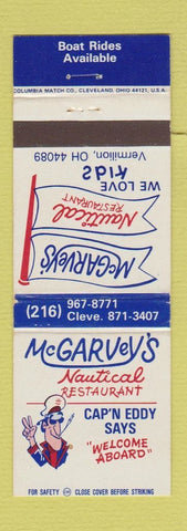 Matchbook Cover - McGarvey's Nautical Restaurant Vermilion OH