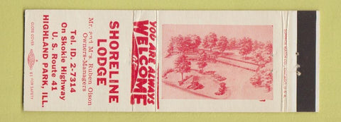 Matchbook Cover - Shorline Lodge Highland Park IL