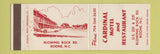Matchbook Cover - Cardinal Motel Restaurant Boone NC