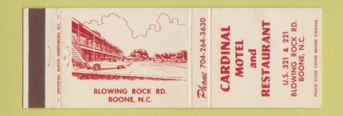 Matchbook Cover - Cardinal Motel Restaurant Boone NC