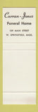 Matchbook Cover - Curran Jones Funeral Home West Springfild MA