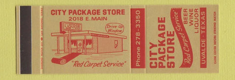 Matchbook Cover - City Liquor Package Store Uvalde TX SAMPLE