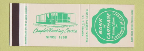 Matchbook Cover - Bank of Cathage MO SAMPLE