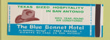 Matchbook Cover - Blue Bonnet Hotel San Antonio TX SAMPLE Full Length