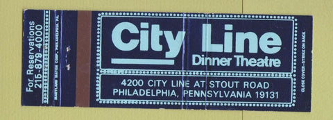 Matchbook Cover - City Line Dinner Theatre Philadelphia PA Full Length