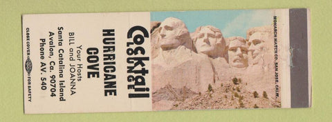 Matchbook Cover - Hurricane Cove Avalon CA