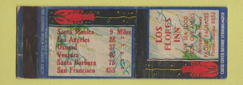 Matchbook Cover - Los Flores Inn Pacific Palisades CA WEAR