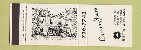 Matchbook Cover - Curran Jones Funeral Home West Springfild MA SAMPLE