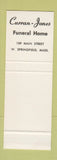 Matchbook Cover - Curran Jones Funeral Home West Springfild MA SAMPLE