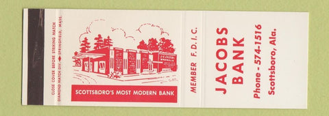 Matchbook Cover - Jacobs Bank Scottsboro AL SAMPLE