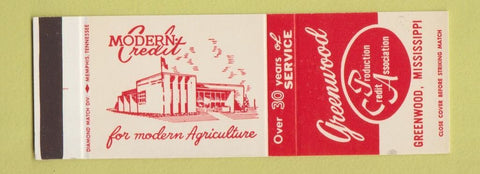 Matchbook Cover - Greenwood Production Credit Association MS SAMPLE