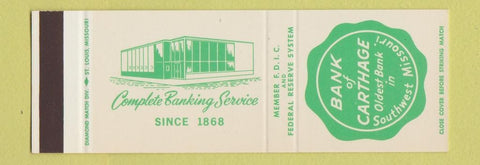 Matchbook Cover - Bank of Cathage MO SAMPLE