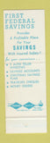 Matchbook Cover - First Federal Savings Waukegan IL SAMPLE