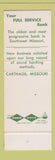 Matchbook Cover - Bank of Cathage MO SAMPLE