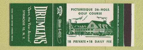 Matchbook Cover - Drumlines Golf Course Syracuse NY SAMPLE
