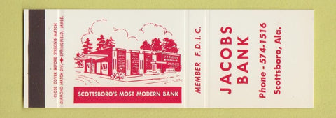 Matchbook Cover - Jacobs Bank Scottsboro AL SAMPLE